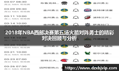 2018年NBA西部决赛第五场火箭对阵勇士的精彩对决回顾与分析